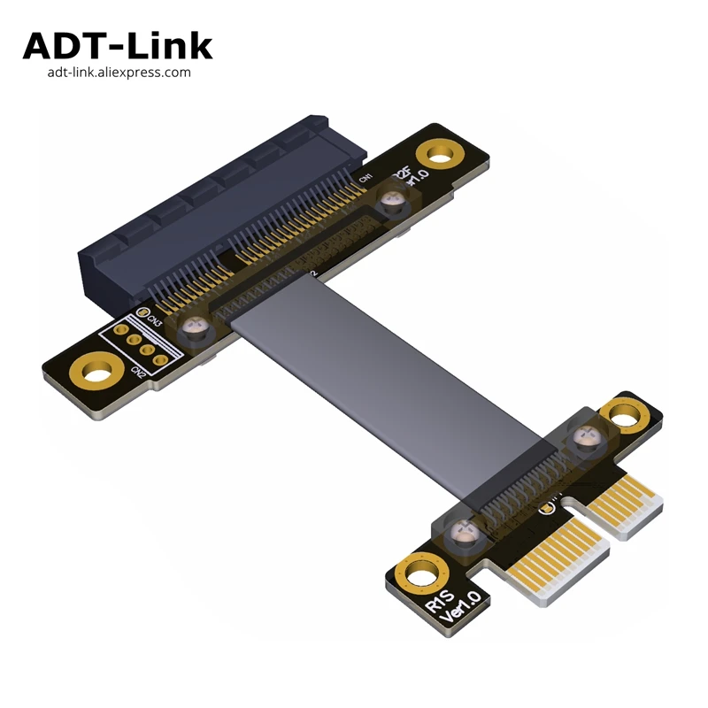 PCIe 3.0 X1 to X4 Extension Cable EMI Shielding 8Gbps Riser Card Extender Male to Female ADT-link