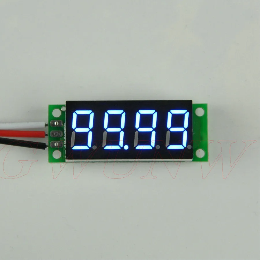 GWUNW BY436V DC10V 30V 50V 100V 200V 500V 0.36 inch 4 bit Micro Voltage Tester Meter digital display LED Voltmeter No shell
