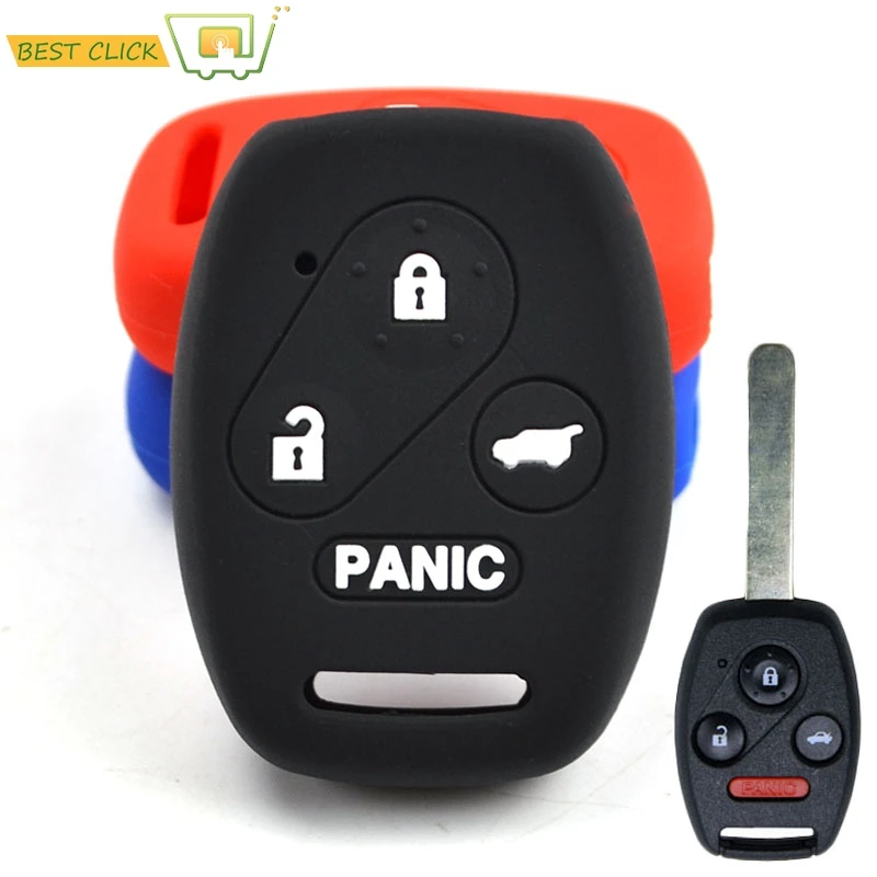 Para Honda Accord CR-V Civic Insight funda de silicona para llave de coche cubierta sin llave Fob Shell Protector de soporte de piel 2016 2017 2018