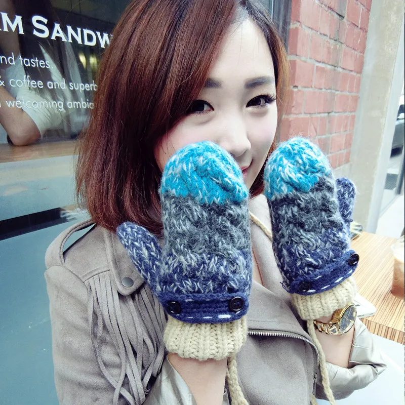 Handmade Gloves Fashion Winter Warm Thick Knitted Mittens