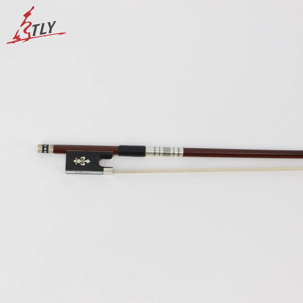 Factory Store Exquisite Full Size Greenheart Fiddle Violin Bow Carved Orchid Ebony Frog w/ Colored Shell High Quality Horsehair