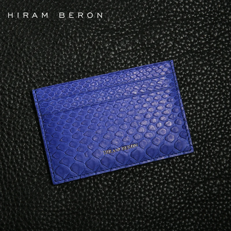 Hiram Beron Card Holder Snake Skin Golden Wallet Mini Card Travel Genuine Wallet Leather Card Case Dropship