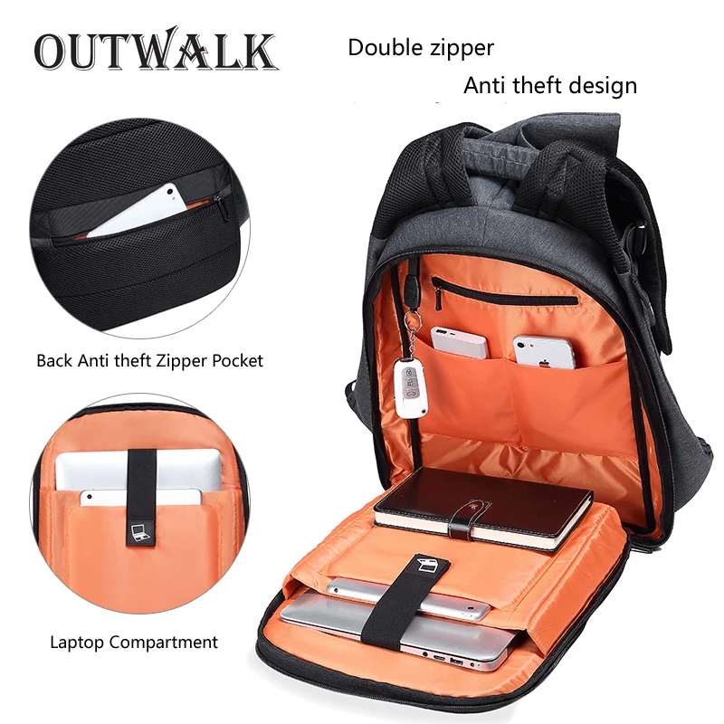 OUTWALK Fashion Men Backpack for Laptop 15.6\