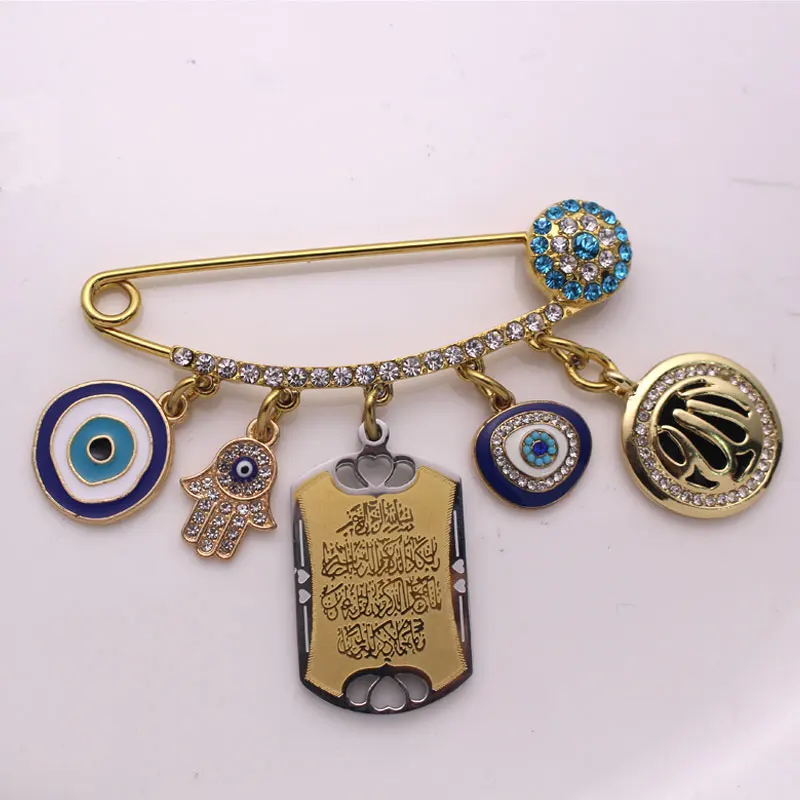 islam Quran Vanyakad Turkish evil eye hamsa hand of fatima brooch baby pin