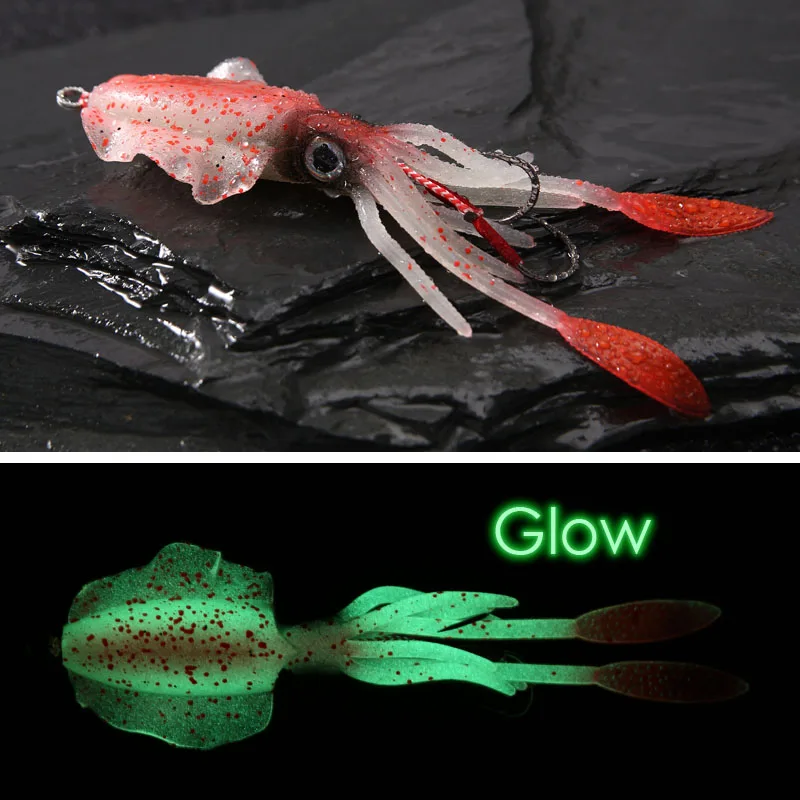 【Special Deal】Glow Fishing Soft Lure Octopus Calamar Pesca Mar Sea Fishing Wobbler Bait Squid Jigs Fishing Lures Silicone Lure