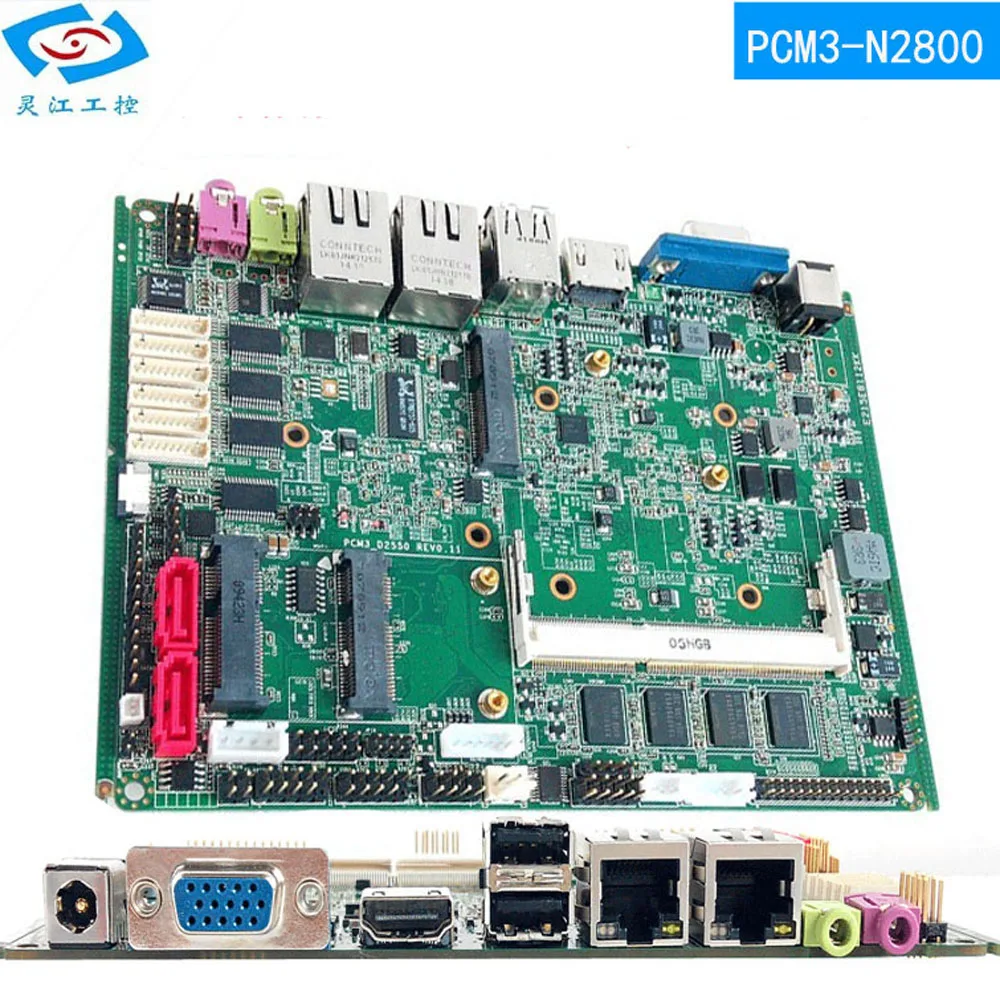 wide range temperature mini itx motherboard fanless design  (PCM3-N2800)