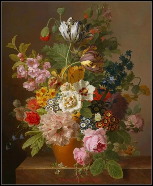 

Вышивка для вышивки «сделай сам», Французский DMC, высококачественные наборы для вышивки крестиком, картина маслом 14 карат, Ван Даэль-букет