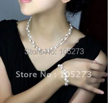 

White Color Pearl AA6-7MM 100% Natural Freshwater Pearl Necklace Bracelet Christmas Girl's Women's Jewelry Set New Free Shipping