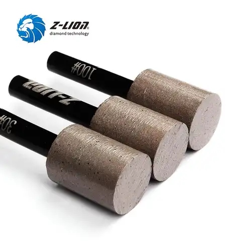 Z-LION 3pcs Diamond Sharpener Burr Metal Bond Diamond Sintered Drill Bit For Strone Granite Marble Tile Grinding Sanding Tool