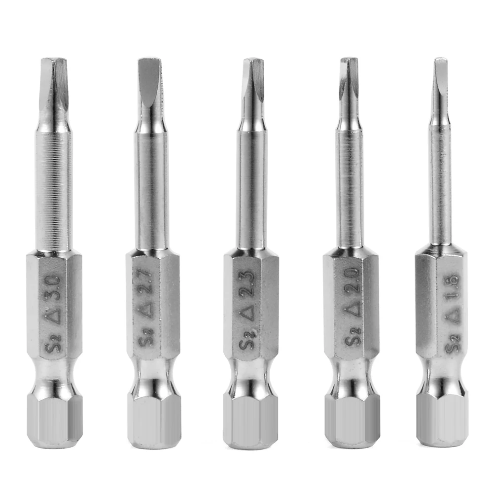 

5 Size= One set Magnetic Triangle Head Screwdriver Bits S2 Steel 1/4 Hex Shank 50mm Longth