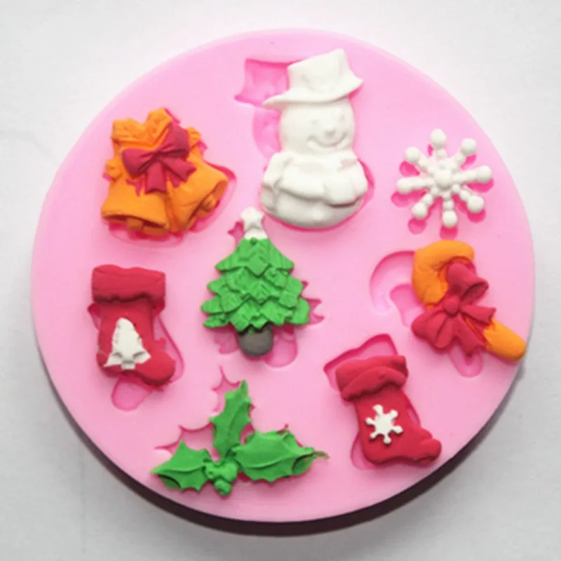 Snowflake seria bożonarodzeniowa silikonowe do mydła formy Diy Hand Made cukierki Fondant czekoladowy ciasto foremki do ciastek formy ciasto