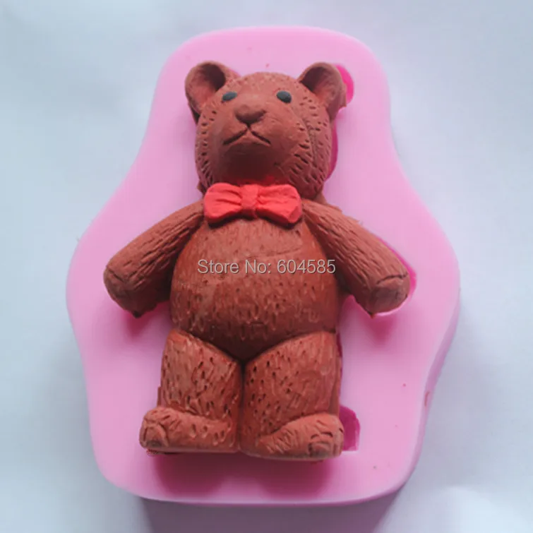 

Pretty Stand Teddy Bear Silicone Fondant Silicone Sugar Craft Molds Cartoon DIY Cake Decorating