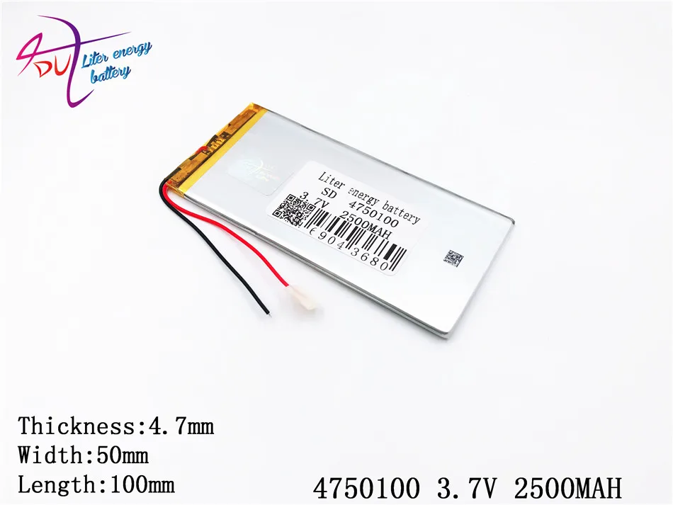 أفضل بطارية العلامة التجارية 4750100 3.7V 2500mAh 4550100 (بوليمر ليثيوم أيون) بطارية ليثيوم أيون ل DIY Mp3 MP4 MP5 GPS الكتاب الإلكتروني