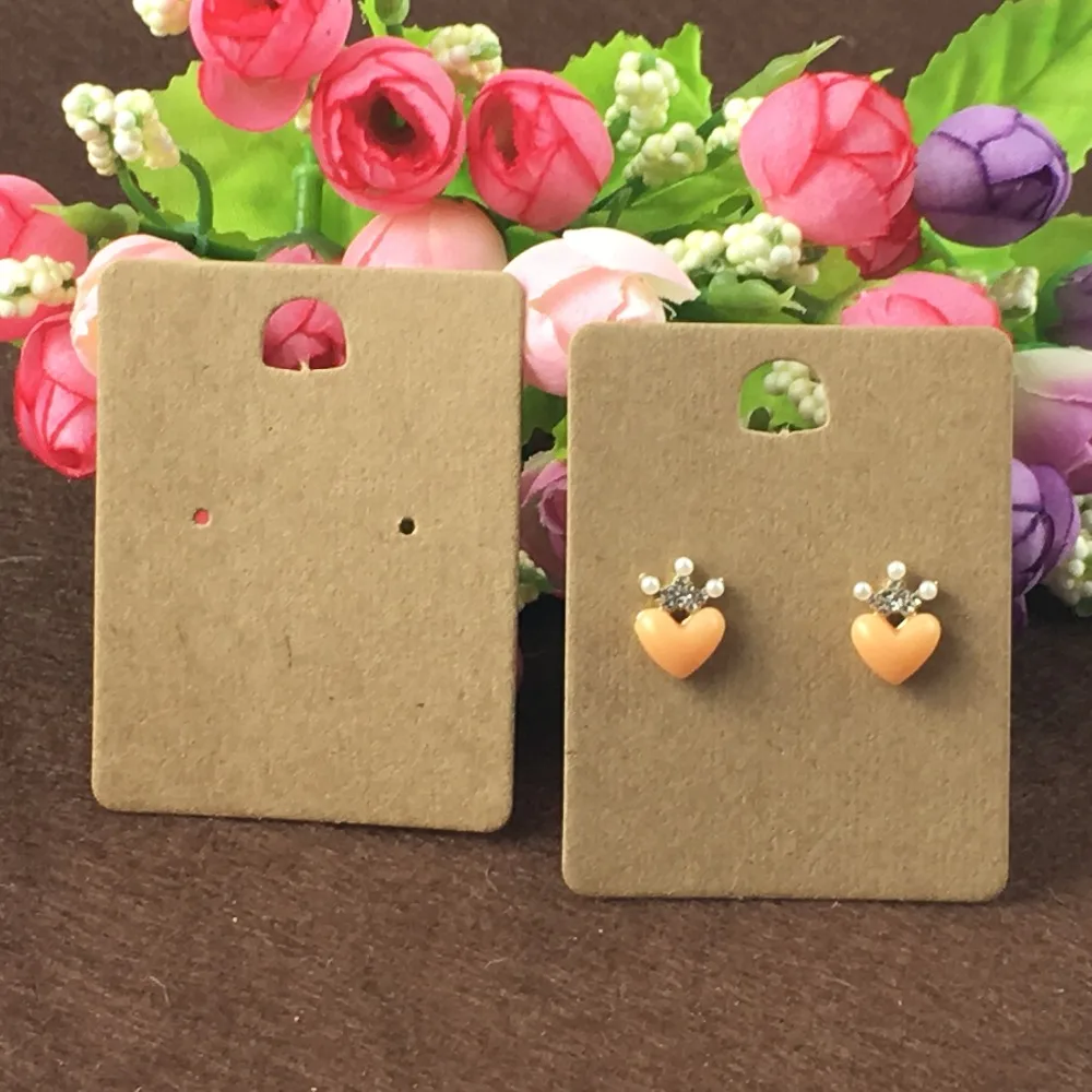 

200PCS 6.5*5cm Kraft Earring Cards Paper Jewelry Display Card Earrings Vintage Classic Card Packaging Accessories Earrings Card