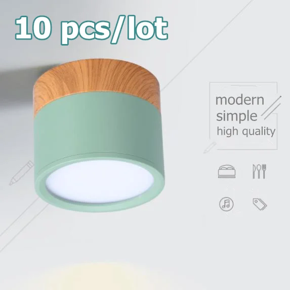 10PCS Surface Mounted 5W/12W LED downlight Ceiling Lamps LED spot lights 220V Ceiling Fixtures Lighting 5 colors down lamp