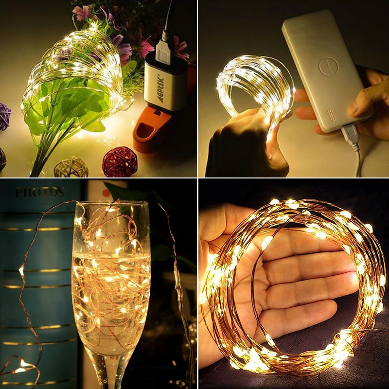 10M USB LED String Light Waterproof LED Copper Wire String Holiday Outdoor Fairy Lights For Christmas Party Wedding Decoration