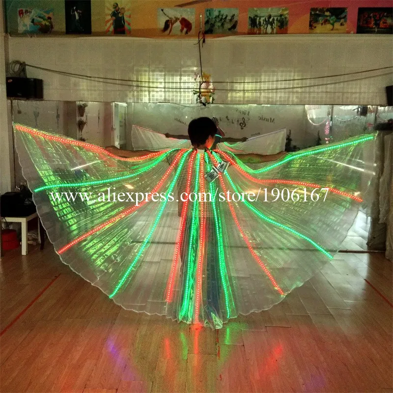 2 Pcs/lot hot sale colorful remote control LED cloak costumes for stage ballroom dancing