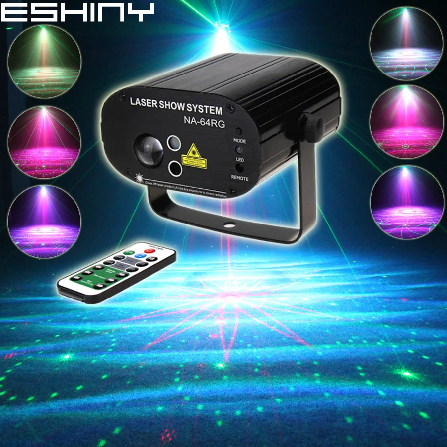 

ESHINY R&G Laser 24 Patterns RGB LED Aurora Water Galaxy Sky Effect DJ Holiday Family Party Xmas Bar Dance Stage Light T208D2