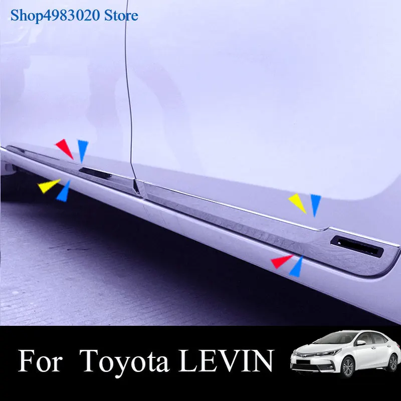 For Toyota LEVIN 2014 2015 2016 car stainless steel/ABS Chrome Side Door Body trim stick Strip lamp panel Molding 4pcs