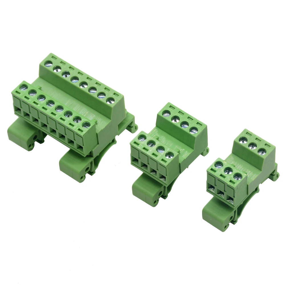 1Set 2-12pin 2EDG-UKR-5.08mm Rail Terminal Block Pitch 5.08mm Screw Plug-in Terminal Blocks Connector Din Rail Mounting Instead