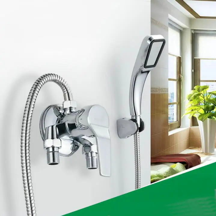 Wall mount Bath mixer tap single handle exposed install shower valve chrome brass with hand shower shower mixer valve