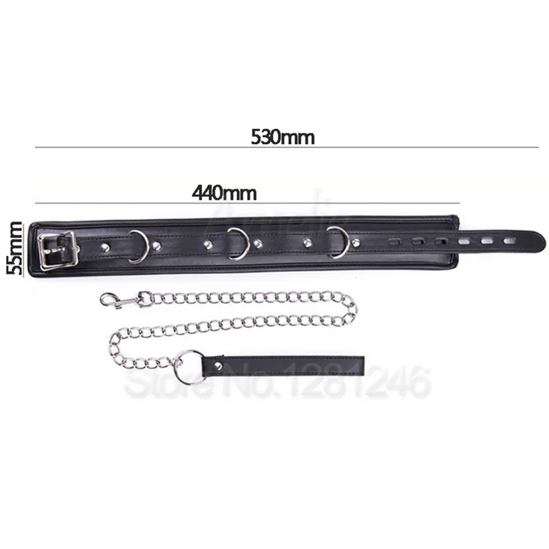 BDSM Leather Dog Collar Slave Bondage Belt With Chains Can Lockable, Fetish Erotic Sex Products Adult Toys For Woman Men Couples