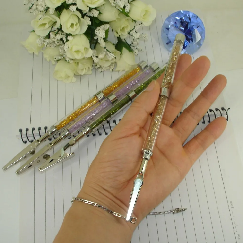 Unique Design Crystal Clip Holder Pen Style for Jewellery Bracelet Fastener Promotion Gifts for Office Accessories Fashion Tools