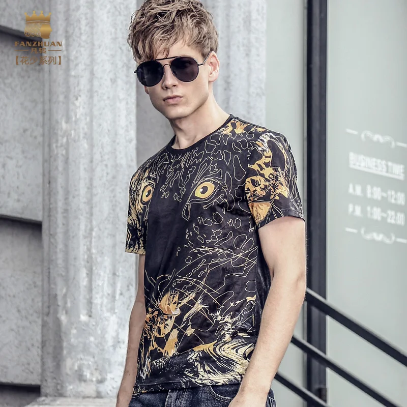 Fanzhuan Free Shipping New fashion personality male Men's Summer Palace's short sleeved T-shirt 715068 T shirt 3XL printed 2017