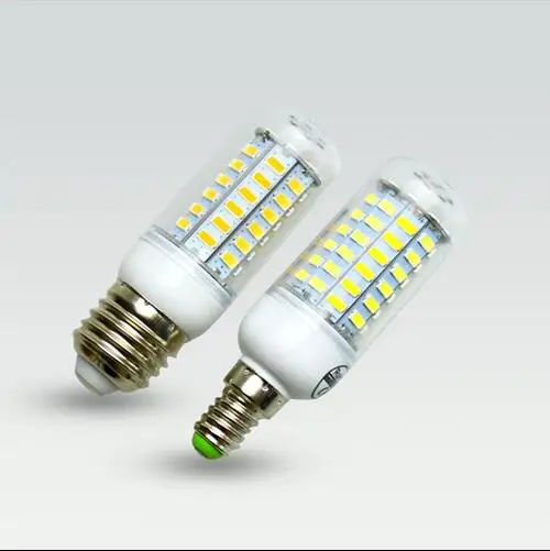 SMART IC Chip Control Power longer Life Span 24 36 48 56 69 72 81 89 LEDs E27 E14 LED lamp SMD5730 220V LED Corn Bulb light