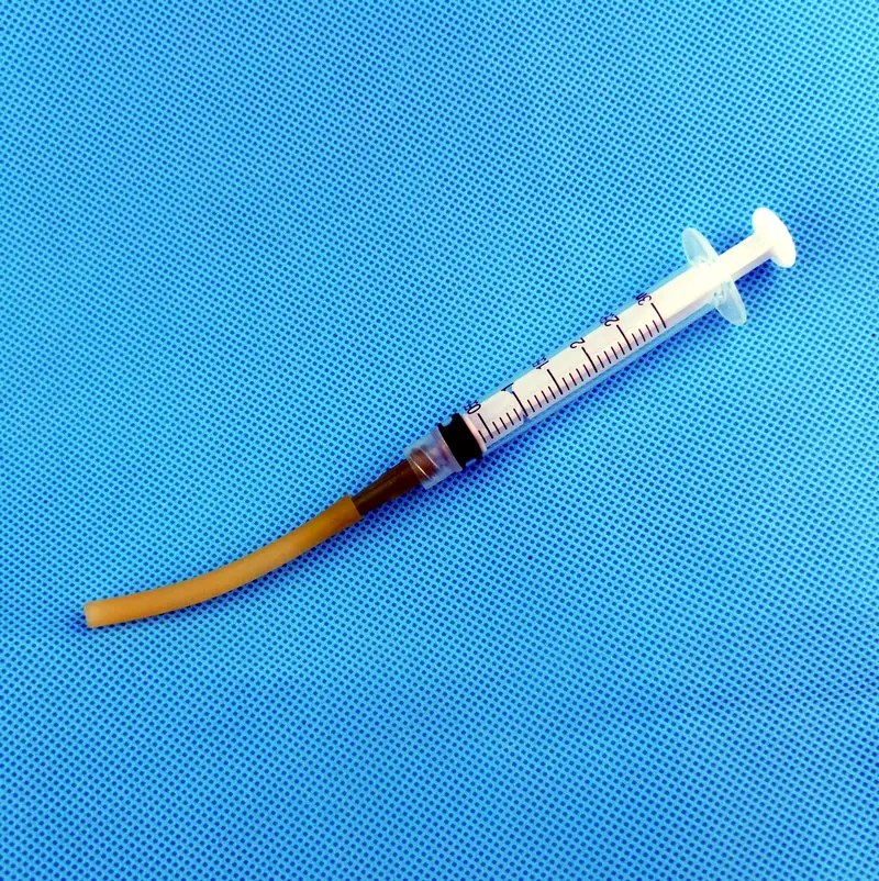 5pcs/lot Animal Pet Oral Feeding Syringe with Latex Tube OD=5mm ID=3mm Needle