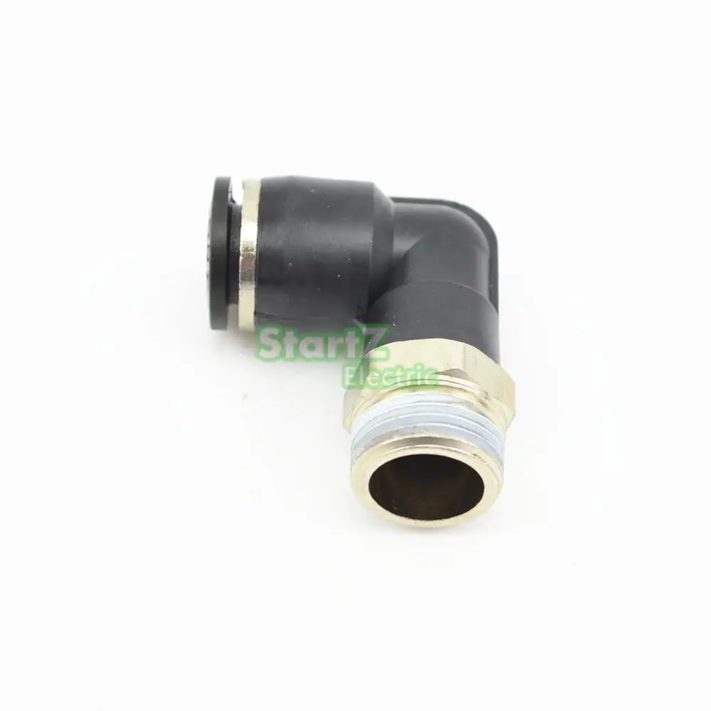10Pcs High quality 12mm X 3/8'' Thread Pneumatic Male Elbow Connector Tube  Air Fitting