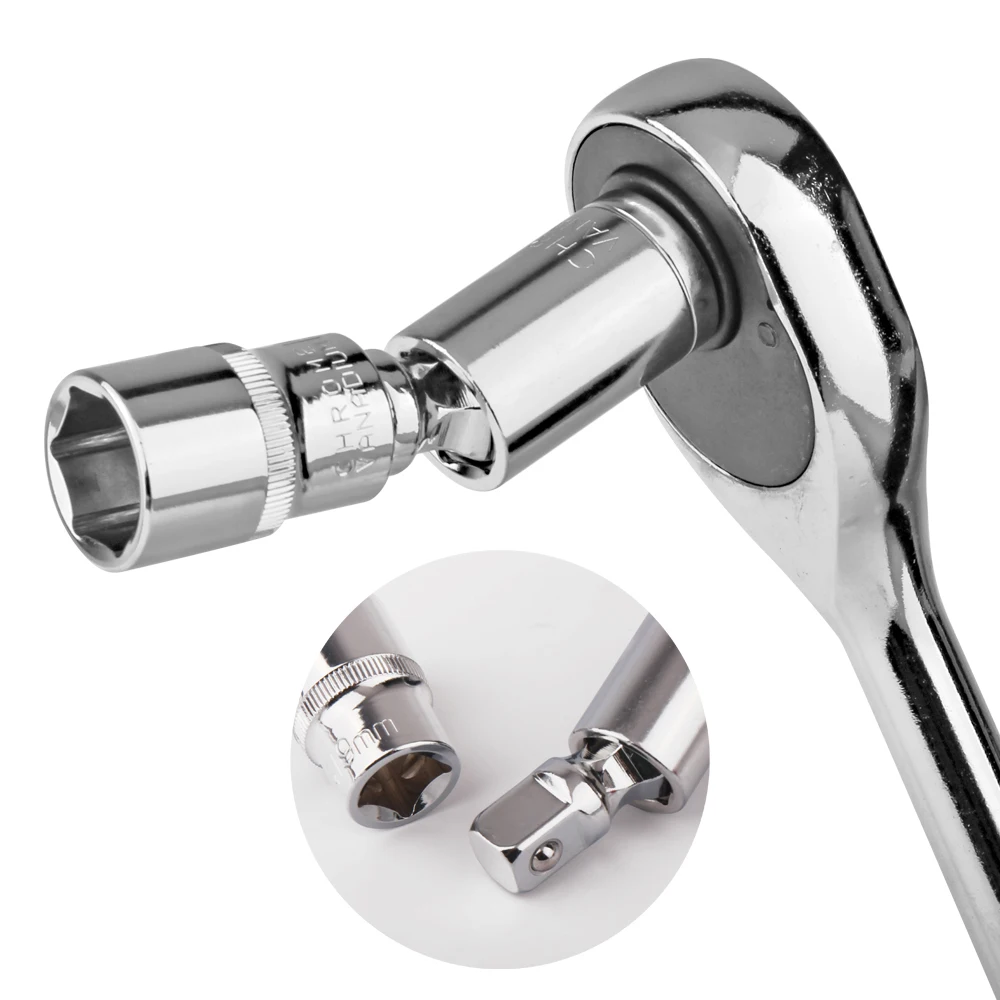 Acciaio Al cromo Vanadio Set Giunto Universale Ratchet Angolo di Barra di Estensione Presa Adattatore 1/4 "3/8" 1/2"