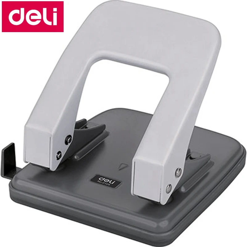 Imagem -02 - Deli 0104 Mesa de Escritório mm 2-hole Punch Binding Hole Punch Dois Furos Distância 80 mm Punch Papers Capacidade 35 Folhas 80g