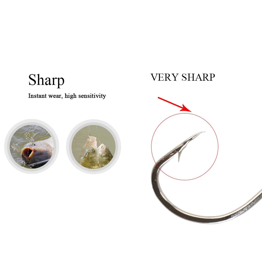 NGB 50-100 Stuks Haak Sterke Koolstofstaal 92553N Jig Haak Vishaak Jigging Zoutwater Bass Pesca visgerei