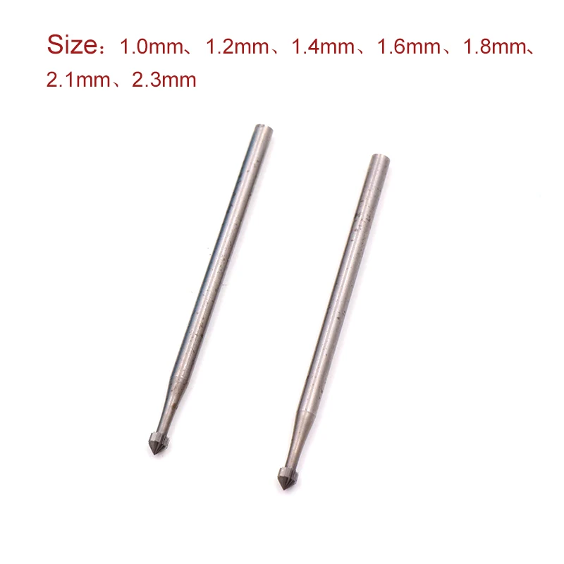 Tuolz 1/6 pces 2.35mm haste 1.0-2.3mm precisão carboneto de tungstênio rebarbas rotativas cortador de trituração ferramenta rotativa tipo pêssego faca de escultura