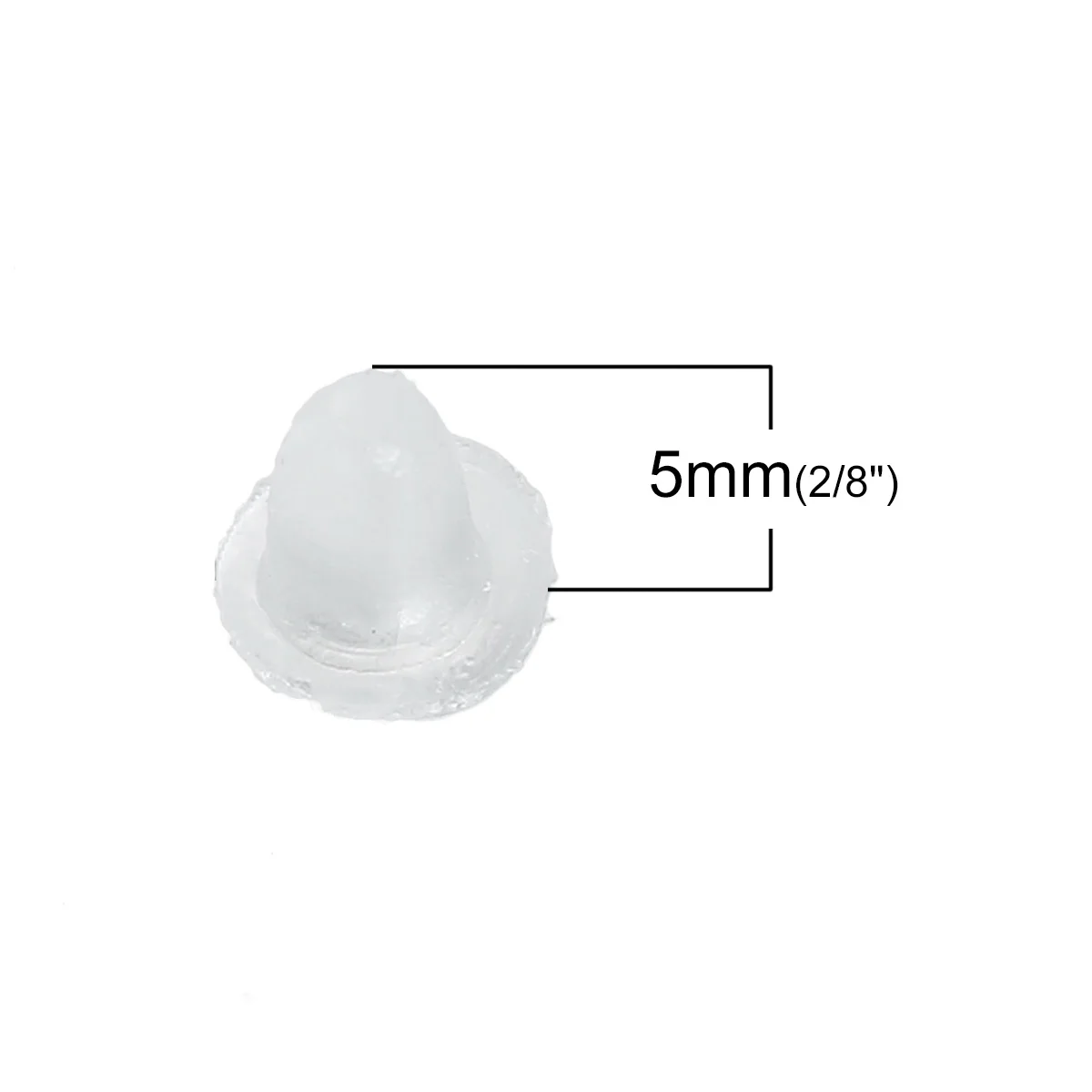 DoreenBeads 1000PCs Clear Rubber Back Earring Stoppers 5mm x5mm( 2/8" x 2/8") - 4mm x4mm( 1/8" x 1/8")