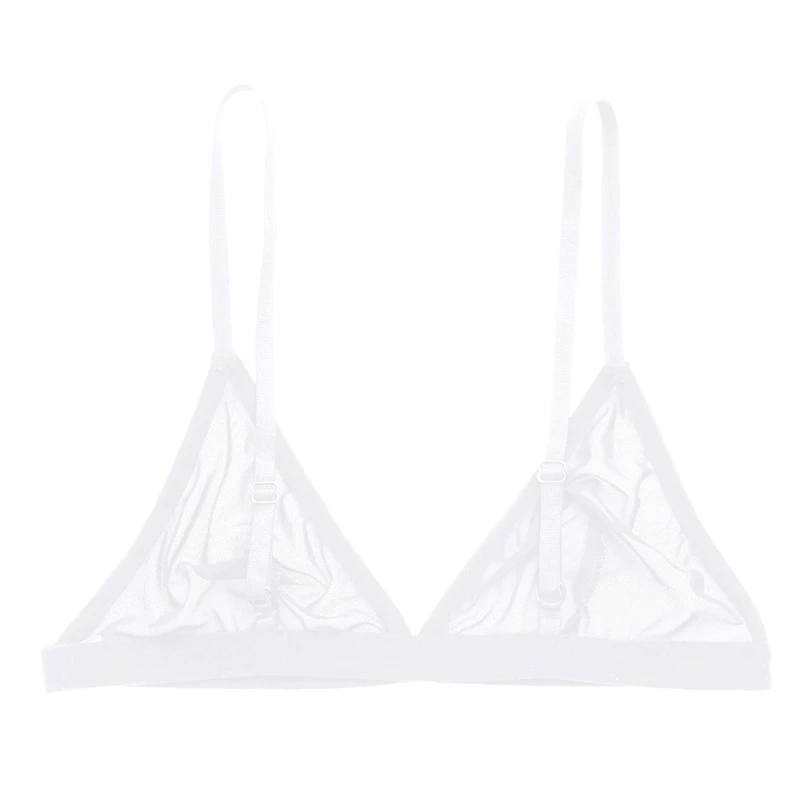 Black Bra Women Mesh Semi Sheer Hollow Out Adjustable Straps Wire-free  Bralettes Female Soft Breathable Underwears Lady