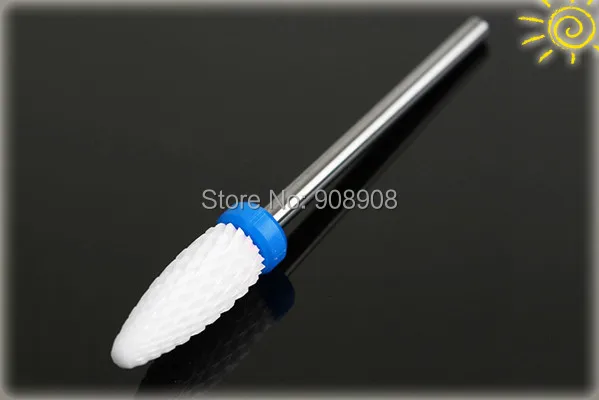 Flame White Medium Tough Zirconia Ceramic Nail Drill Bit Tools for Dental Beauty Care Nail Art Salon Manicure Pedicure Polishing