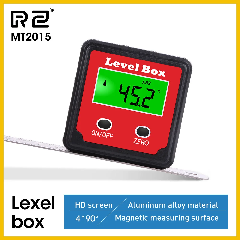 RZ Digital Protractor Inclinometer Tester Angle Finder Measure Bevel Goniometer 90 degrees Gauge Ruler MT2011 MT2010