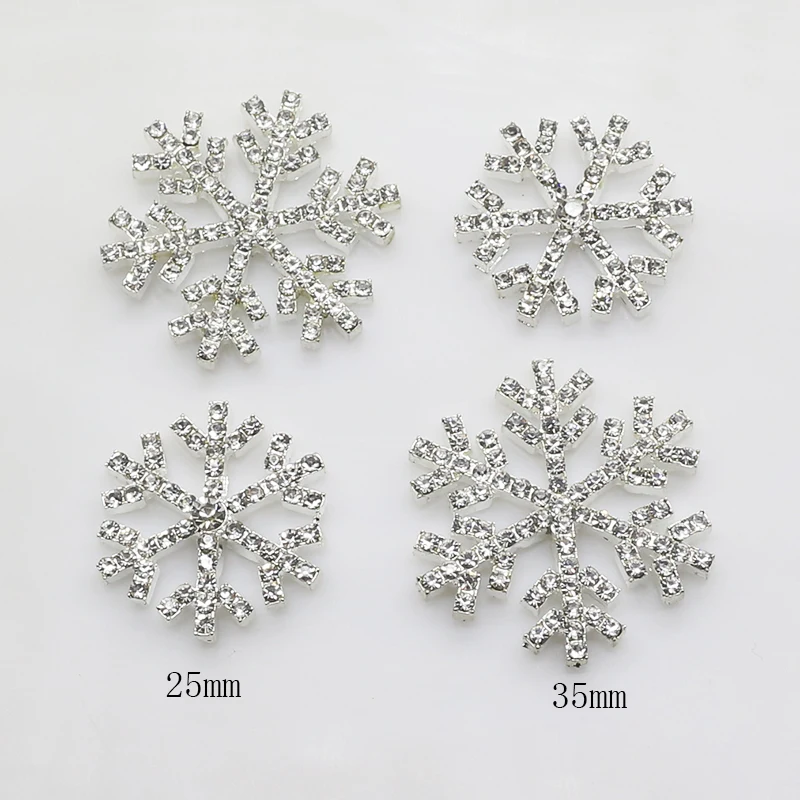 ZMASEY Snowflake Buttons 10Pcs/Lot Handwork Alloy Buttons Rhinestones Sewing Holiday Party Decoration Crystal Accessories