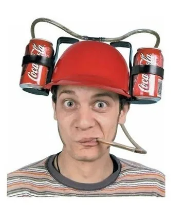 YES Beverage Helmet Beer Hat Drinking Cap Soda Miner Drinking Hat Lazy Lounged Straw Cap for Birthday Party Cool Unique Toys