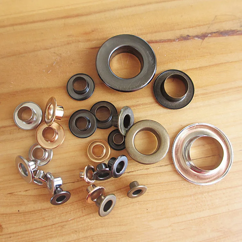 XUNZHE DIY materials 3.5mm 50pcs grommets. rivets. but. buttonholes. multicolored buckle. laces eye metal hole eyelet tool