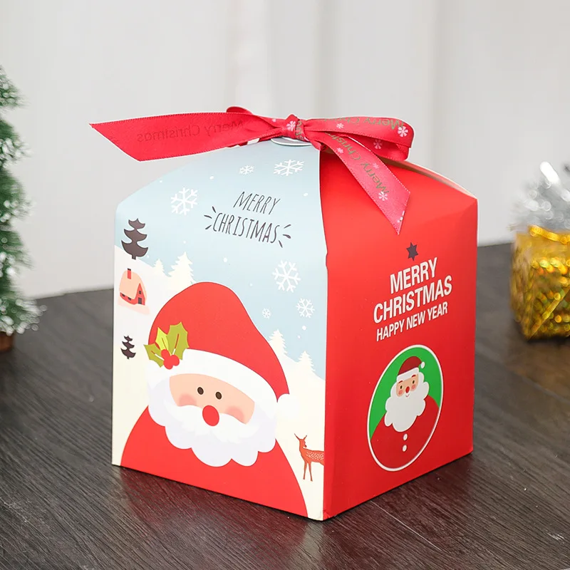 20 قطعة عيد ميلاد سعيد صندوق ملون حقيبة هدية عيد الميلاد صندوق مع الشريط القوس صندوق ورقي هدية حاوية الحقائب المورد #2