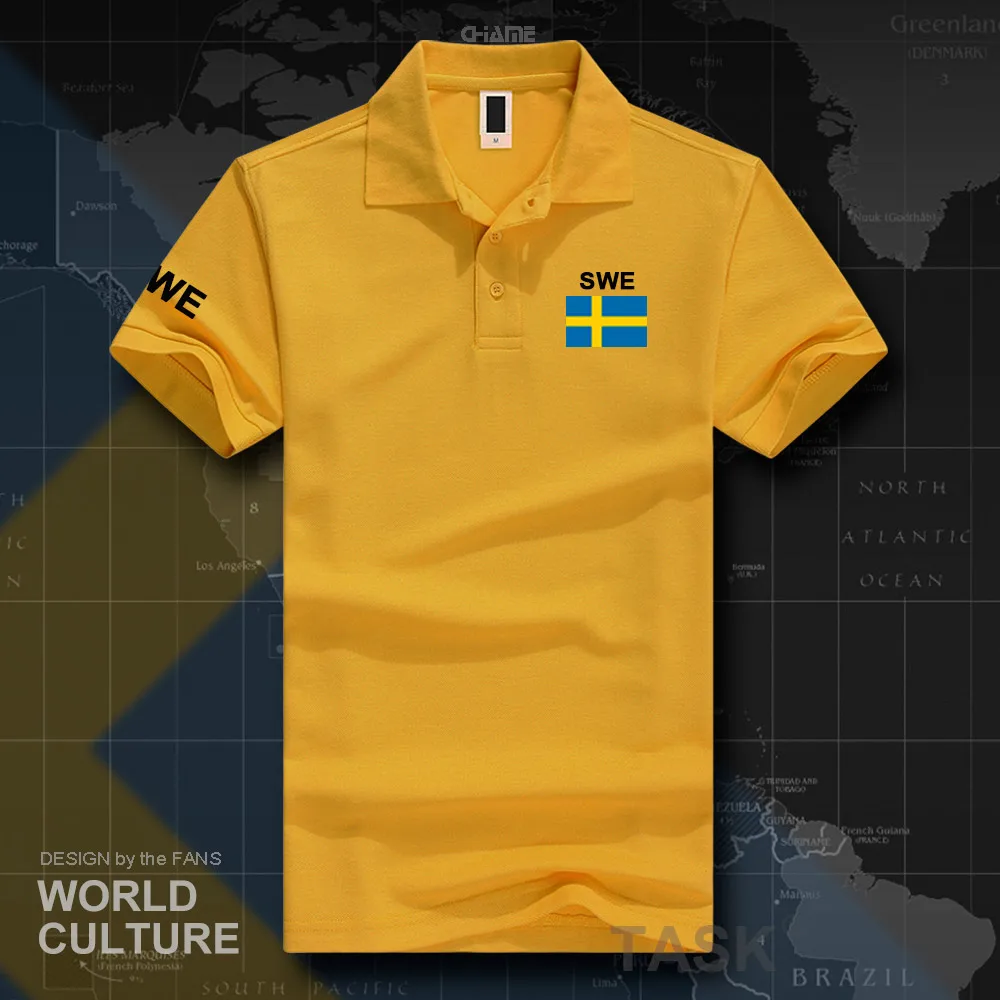 Sweden Sverige Swedish Swede polo shirts men short sleeve white brands printed for country 2017 cotton nation team flag new SE