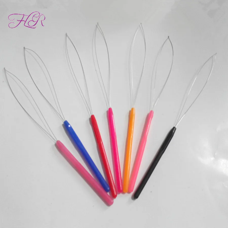 

12pcs Micro Rings Nano Ring Wooden Handle Loop Needle Extension Hook Threader Tool Nano Ring Micro Beads Pulling Loop Hook Tool