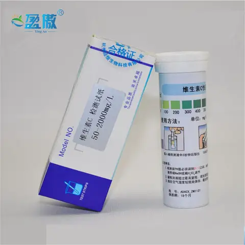 비타민 C 테스트 스트립 500-2000mg/l 아스코르브산 테스트 스트립 과일 비타민 c