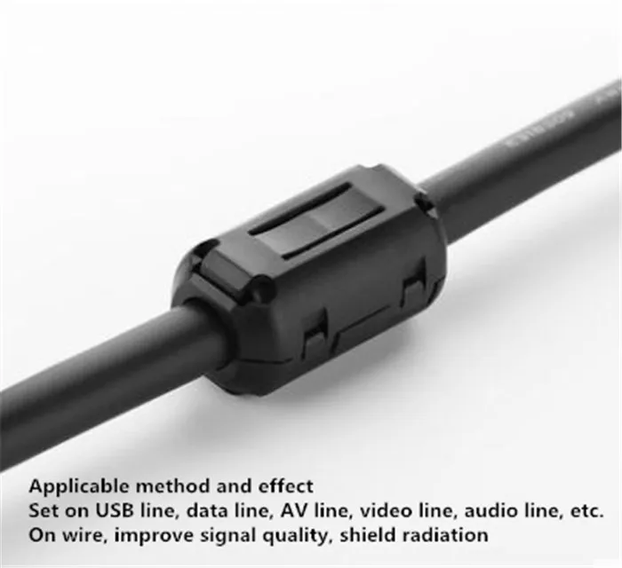 Anneau magnétique de filtrage anti-brouillage, 20 pièces, type de boucle, noyau magnétique, filtre de démagnétisation, couverture blindée