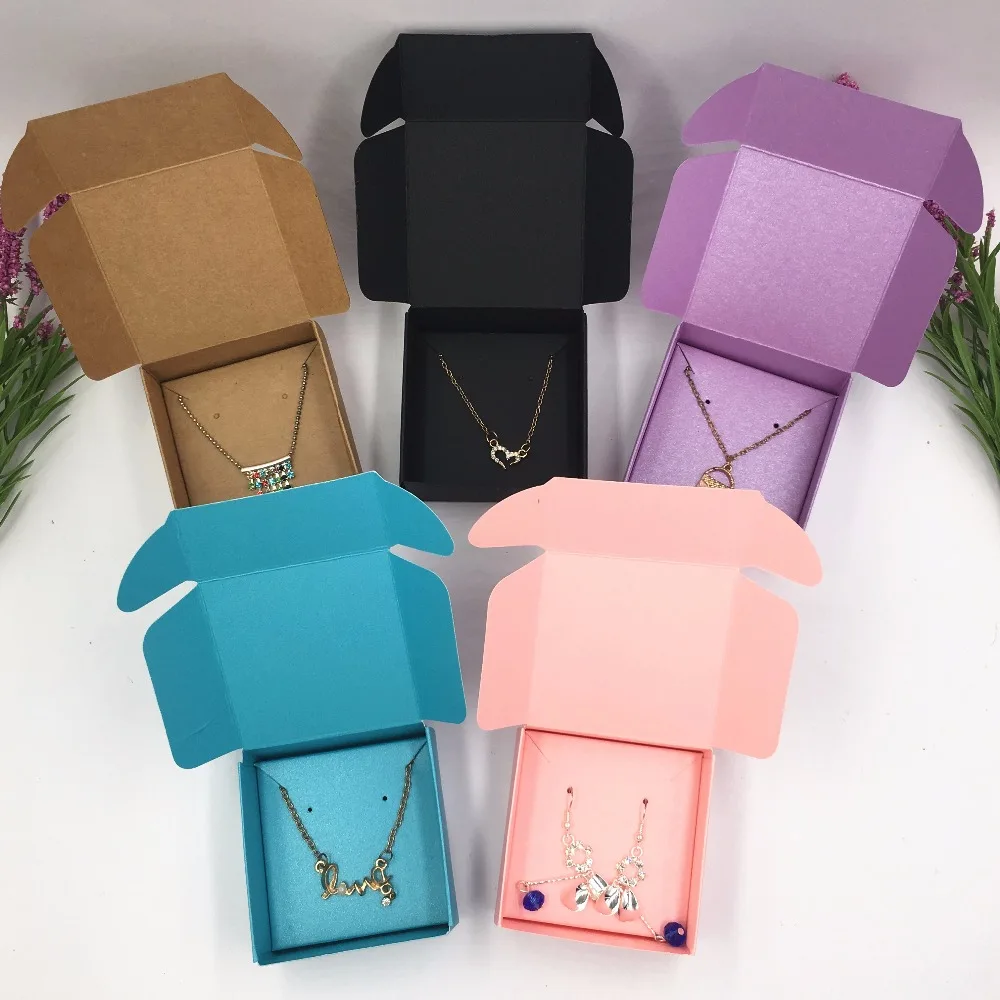 

30Set Kraft Paper Jewelry Displays Boxes+Necklace Cards/Earring Cards Blank Jewelry Accessory Packaging Box Gift Boxes