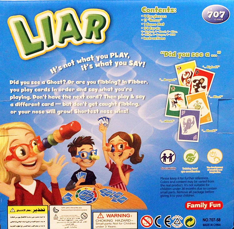 [Funny] Liar Fibber Game Hilarious Noses Glasses Stretch The Truth Your Nose May Grow Kids Child Family party interactive toy