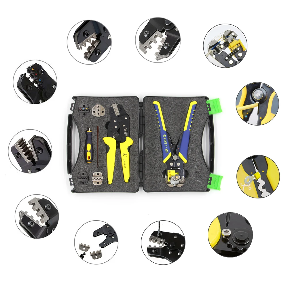 PARON Multil-tool Wire Crimpers Engineering Ratcheting Terminal Crimping Pliers Wire Strippers Ferrule Crimper Tool  Pliers Kit